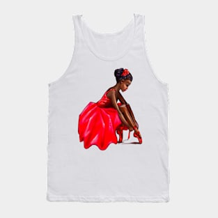 Dance Ballet in red tutu Queen Black is beautiful African American Ballerina Dancer Dancing Tank Top